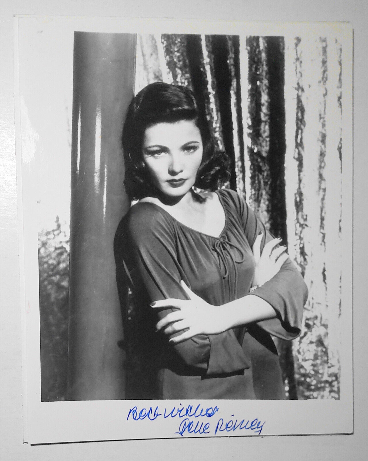 Vintage Gene Tierney  Hand Signed  Photo 8" x10 "