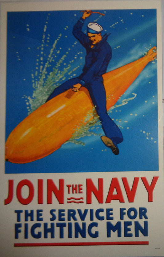 Join the Navy, the Service for Fighting Men Poster