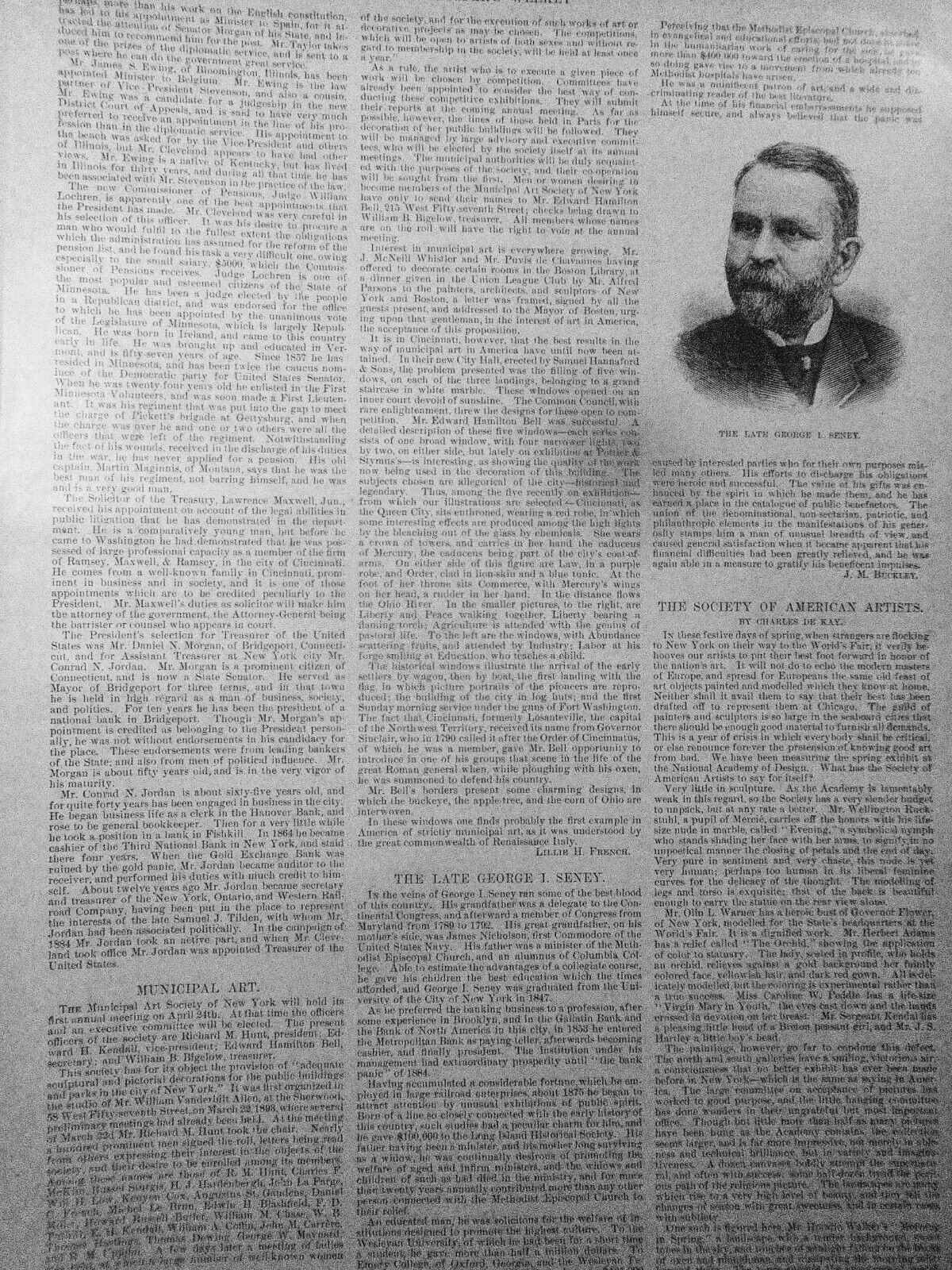 Harper's Weekly April 22, 1893 - Naval maneuvers; Circus; French cavalry;Artists