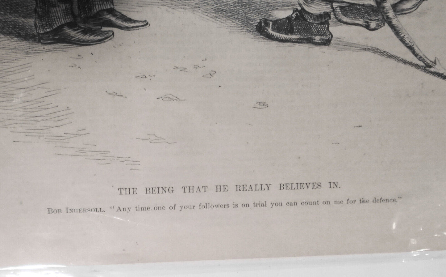 The Being That He Really Believes In, by Thomas Nast, Harper's Weekly, 1886 Orig