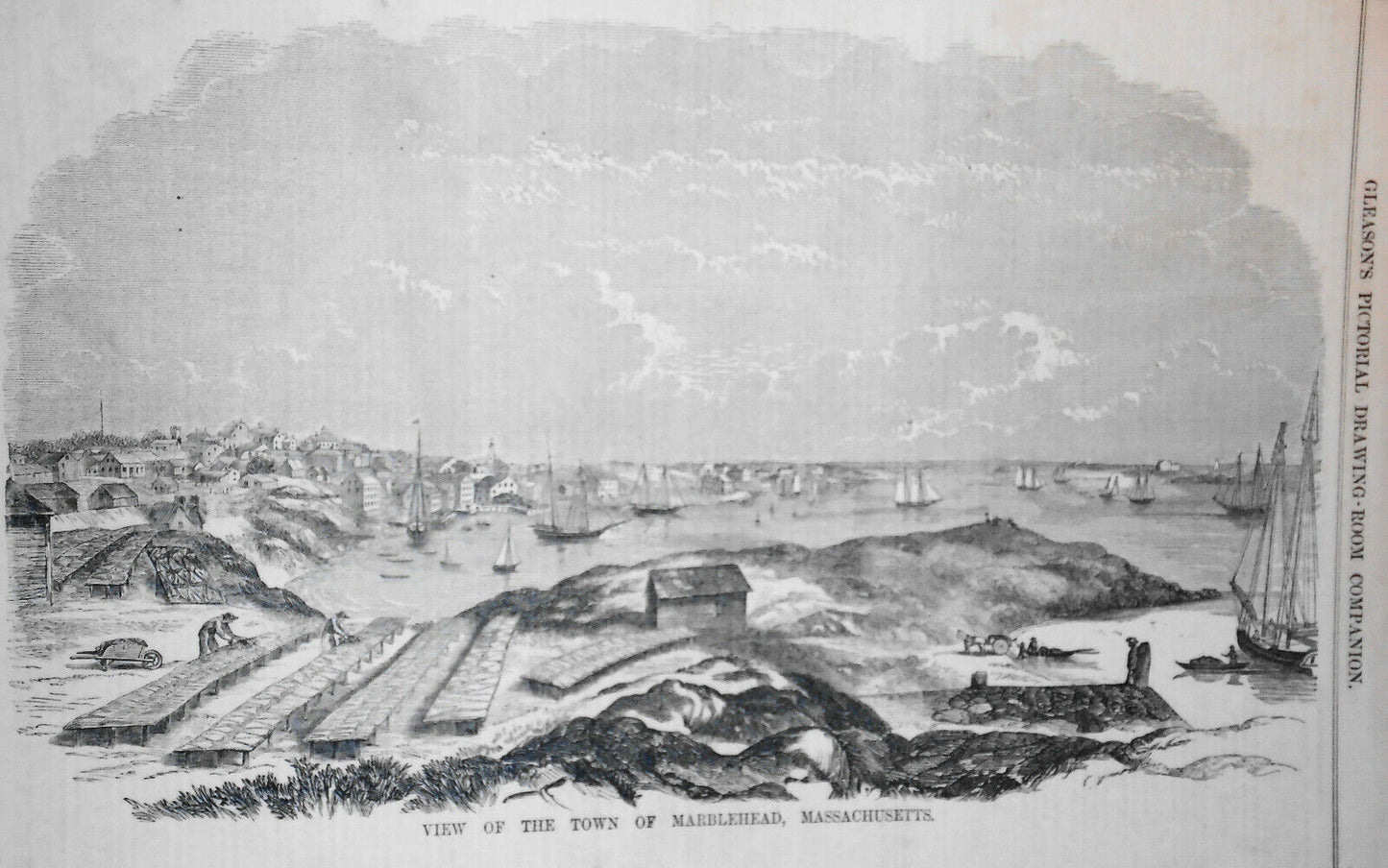 Marblehead, Massachusetts : Full page & 3 other prints + story. Gleason's 1854