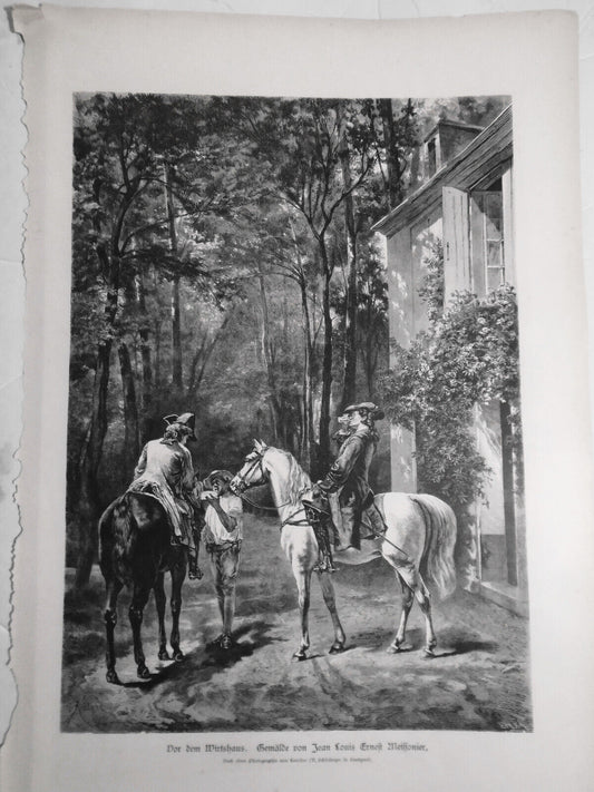 Vor dem Wirtshaus, by Jean Louis Ernest Meissonier   --  1882