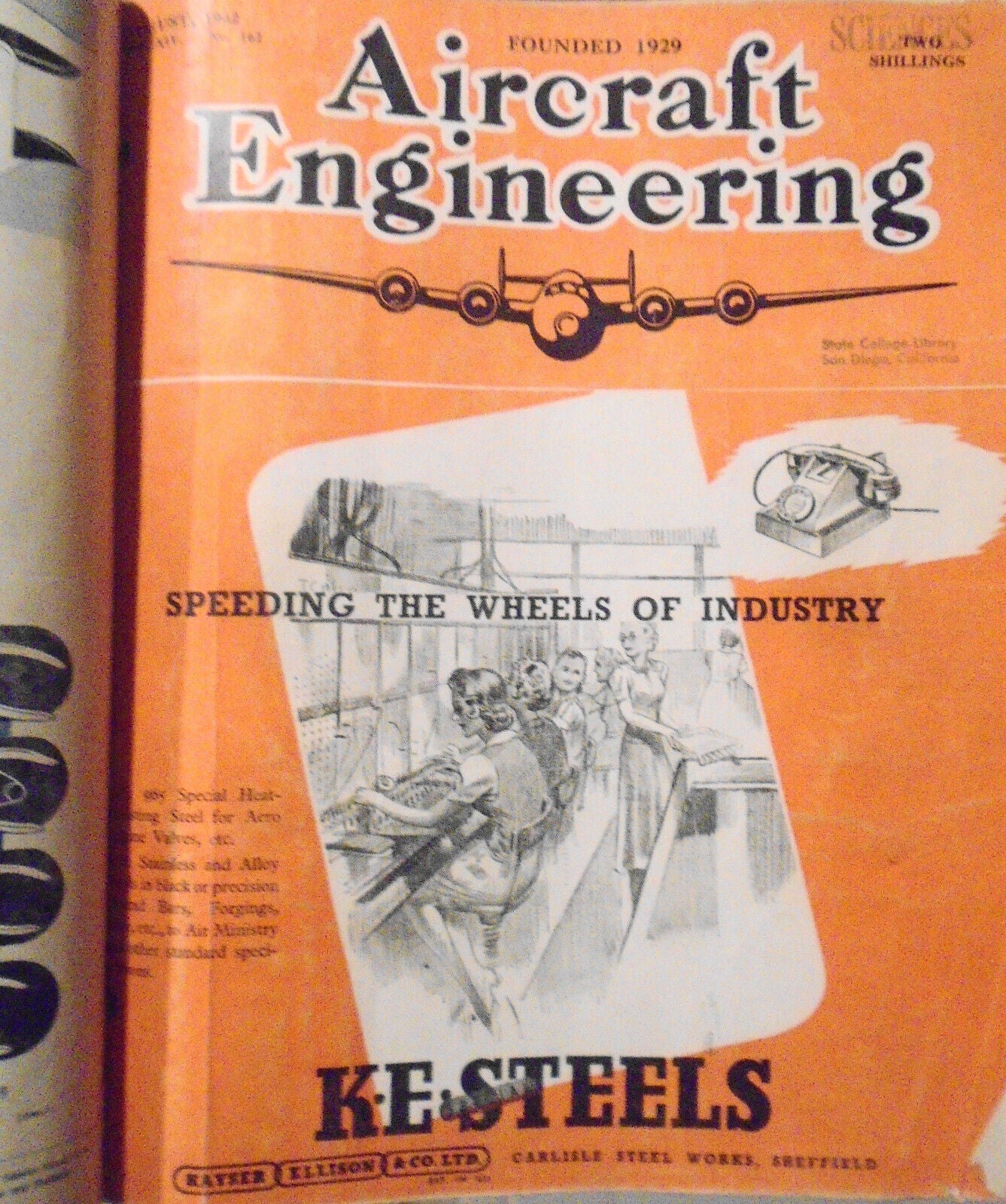 1942 Aircraft Engineering magazine - six issues - April to November