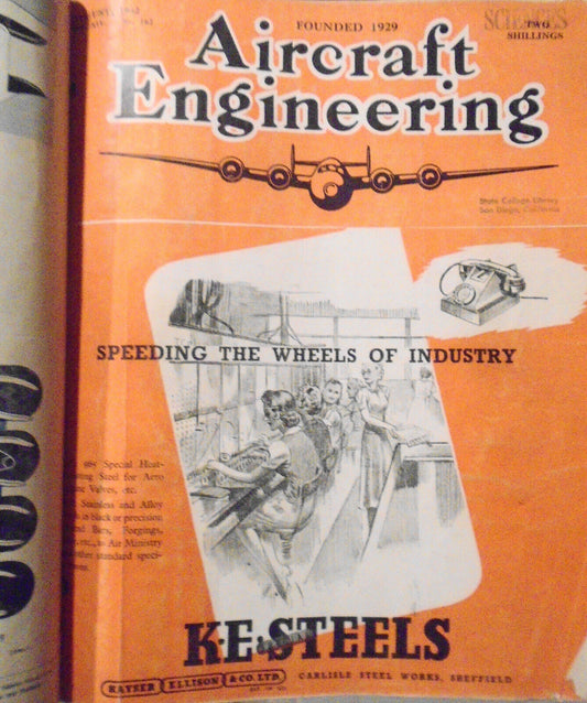 1942 Aircraft Engineering magazine - six issues - April to November