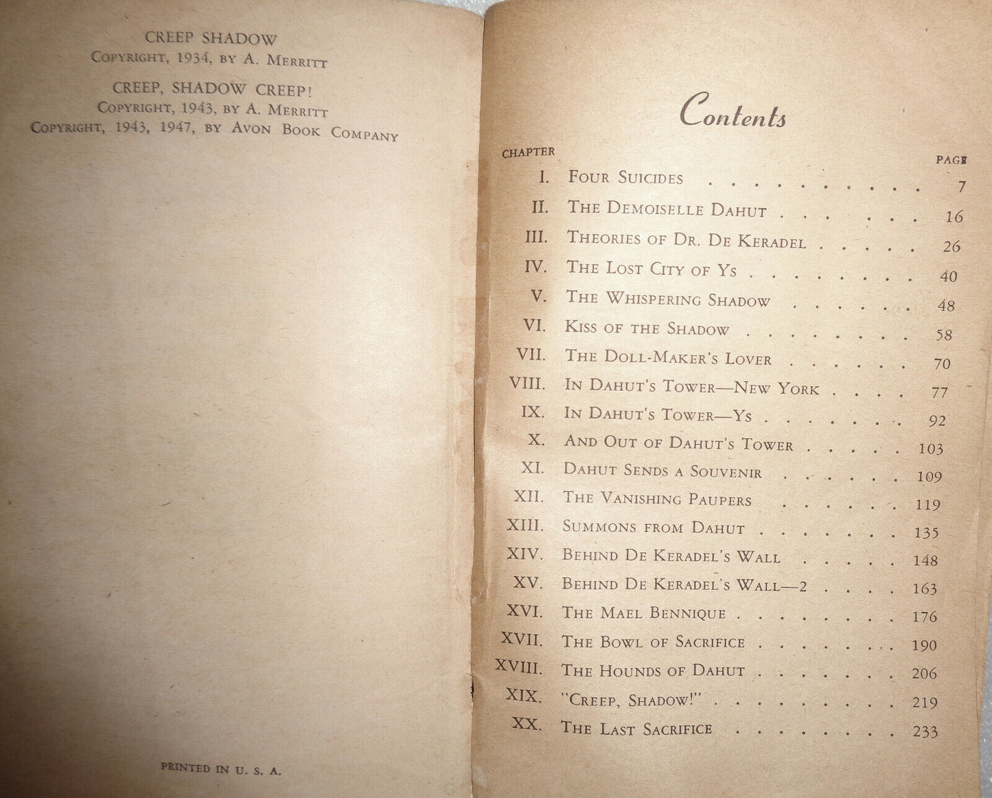 A. Merritt : Creep, Shadow Creep! - Avon 1947 Paperback