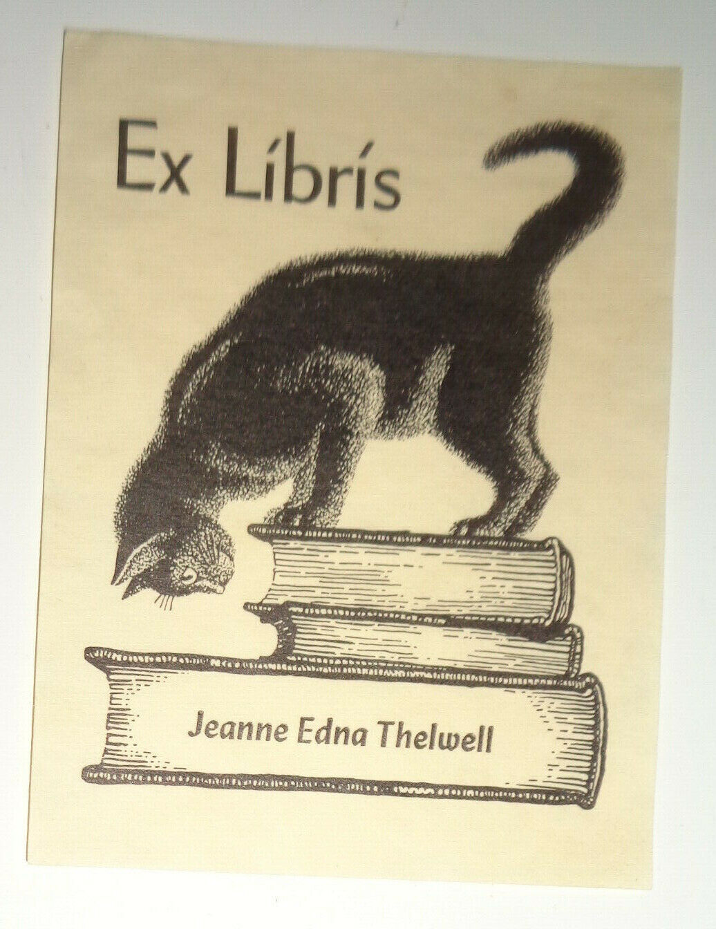 Jeanne Edna Thelwell Ex-Libris Bookplate