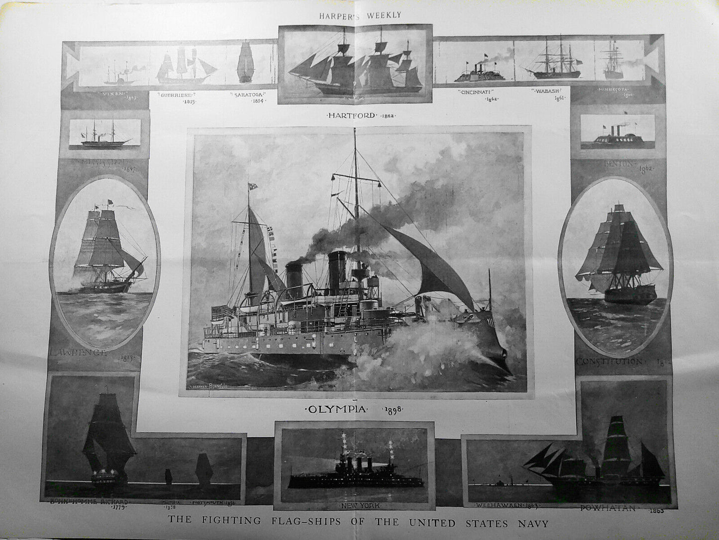 The Fighting Flag-Ships of the United States Navy -  Harper's Weekly, 3/24/1900