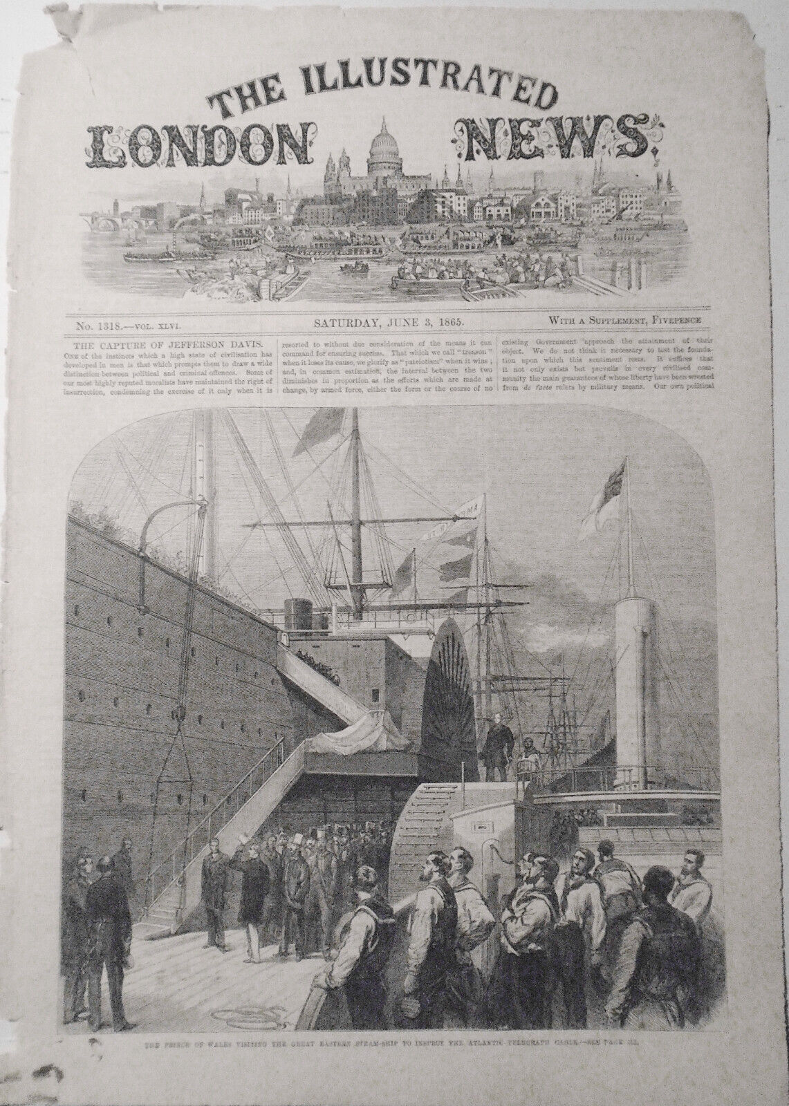 1865 Prince Of Wales Visits Great Eastern to Inspect Atlantic Telegraph Cable