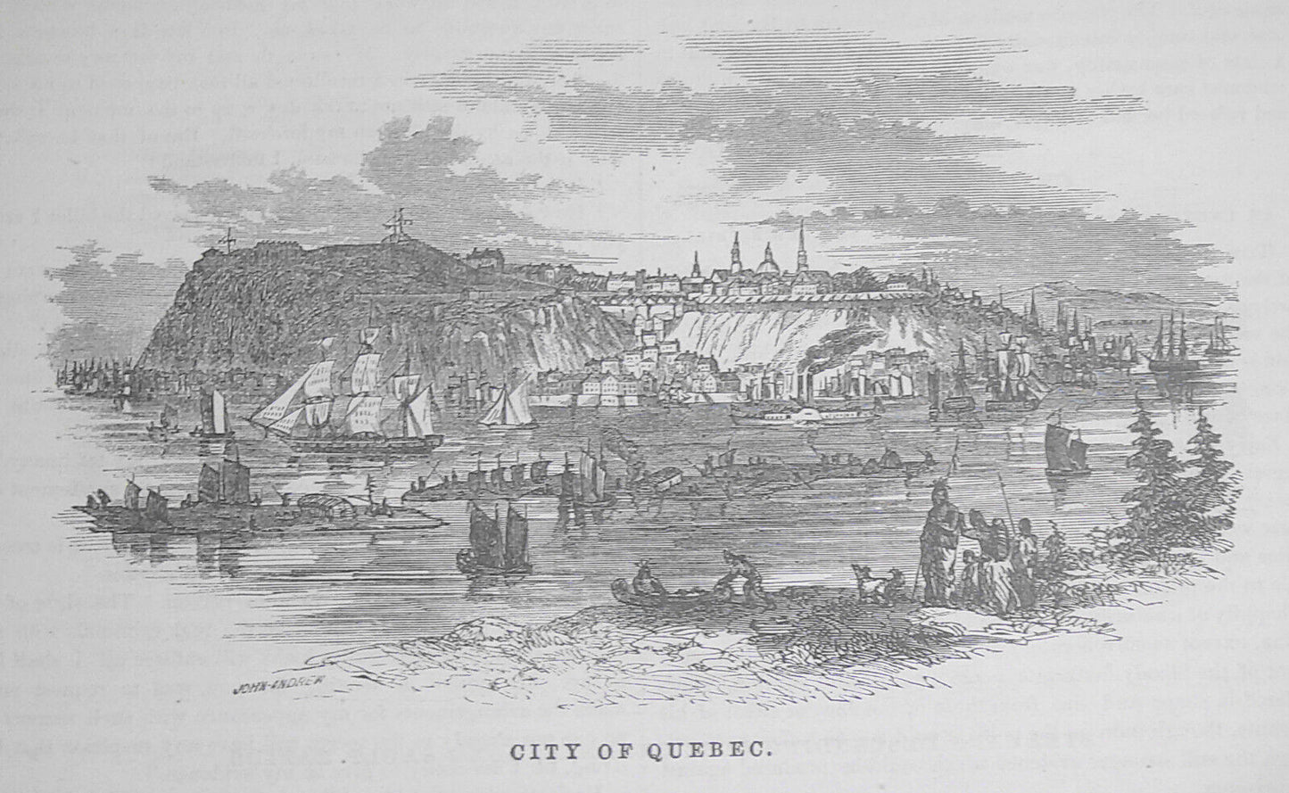 A Trip to Canada - Story & 8 Prints - Ballou's Pictorial, June 6, 1857. Original