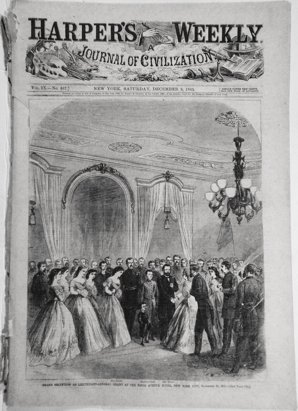 Original Harper's Weekly December 9, 1865 - Complete issue [Post Civil War]