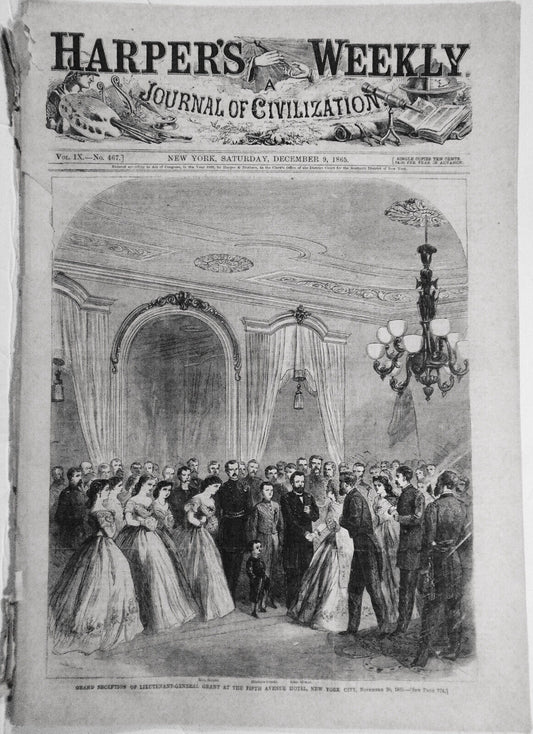 Original Harper's Weekly December 9, 1865 - Complete issue [Post Civil War]