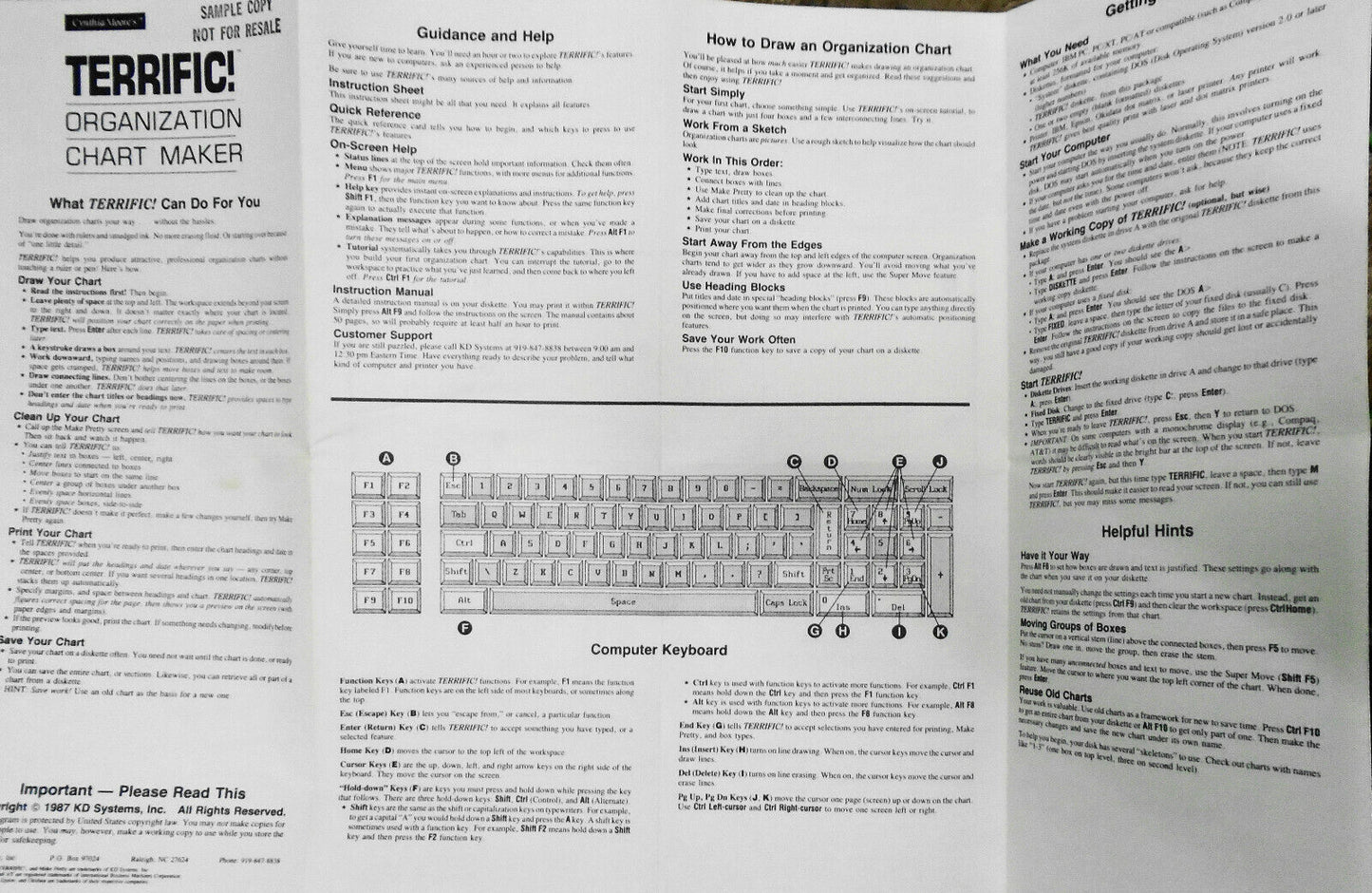 Terrific Organization Chart Maker- IBM 5 1/4" - 1987