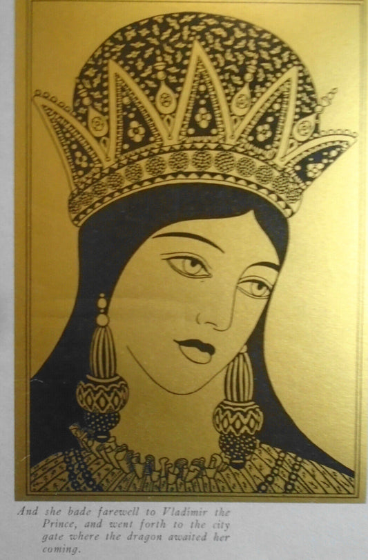 She bade farewell to Vladimir the Prince ... - Russian folktale print