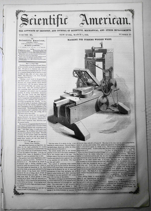 Scientific American, March 1, 1856. Bees and the honey; expelling rats, etc