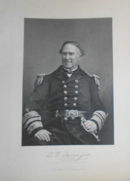 David Farragut  -- 1873 engraving  - Duyckinck Portrait Gallery