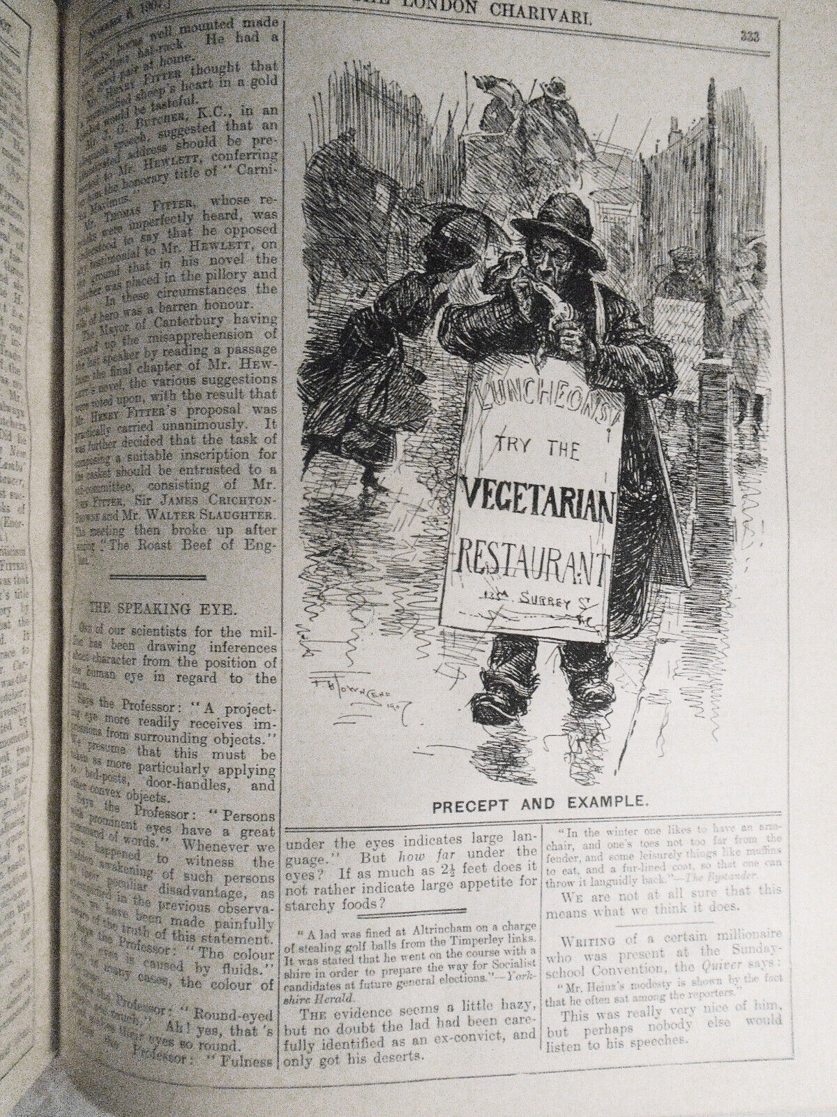 Punch Magazine, July-Dec 1907. Bound volume. With  1907 Almanac.