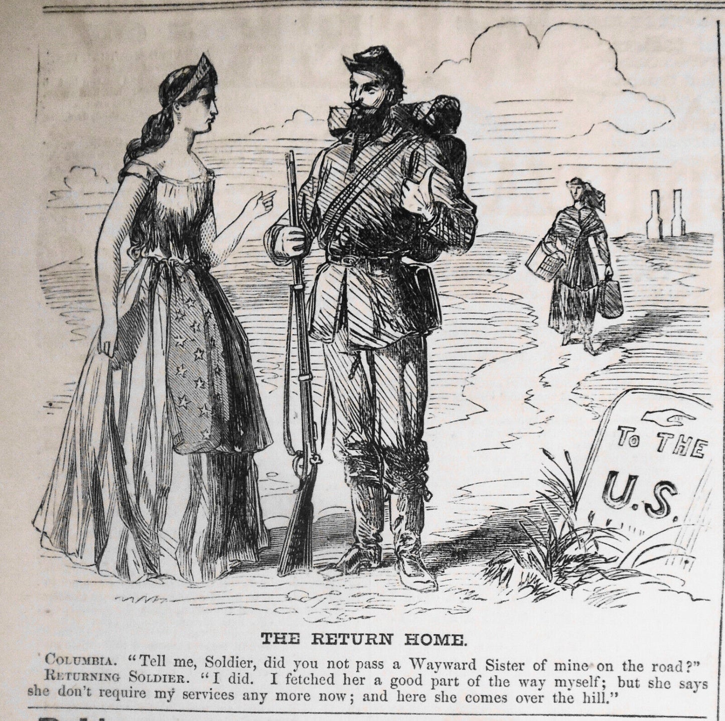 "The return home" Civil War cartoon, May 20, 1865. Original