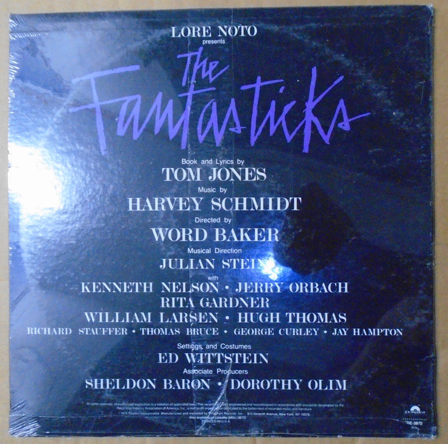 The Fantasticks - Original Cast Album - SEALED LP. Polydor Records 1979 SE-3872