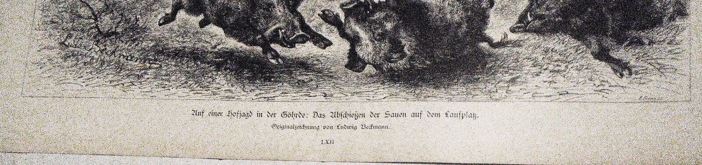 1882 Auf einer Hofjagd in der Göhrde, by Ludwig Beckmann - Original