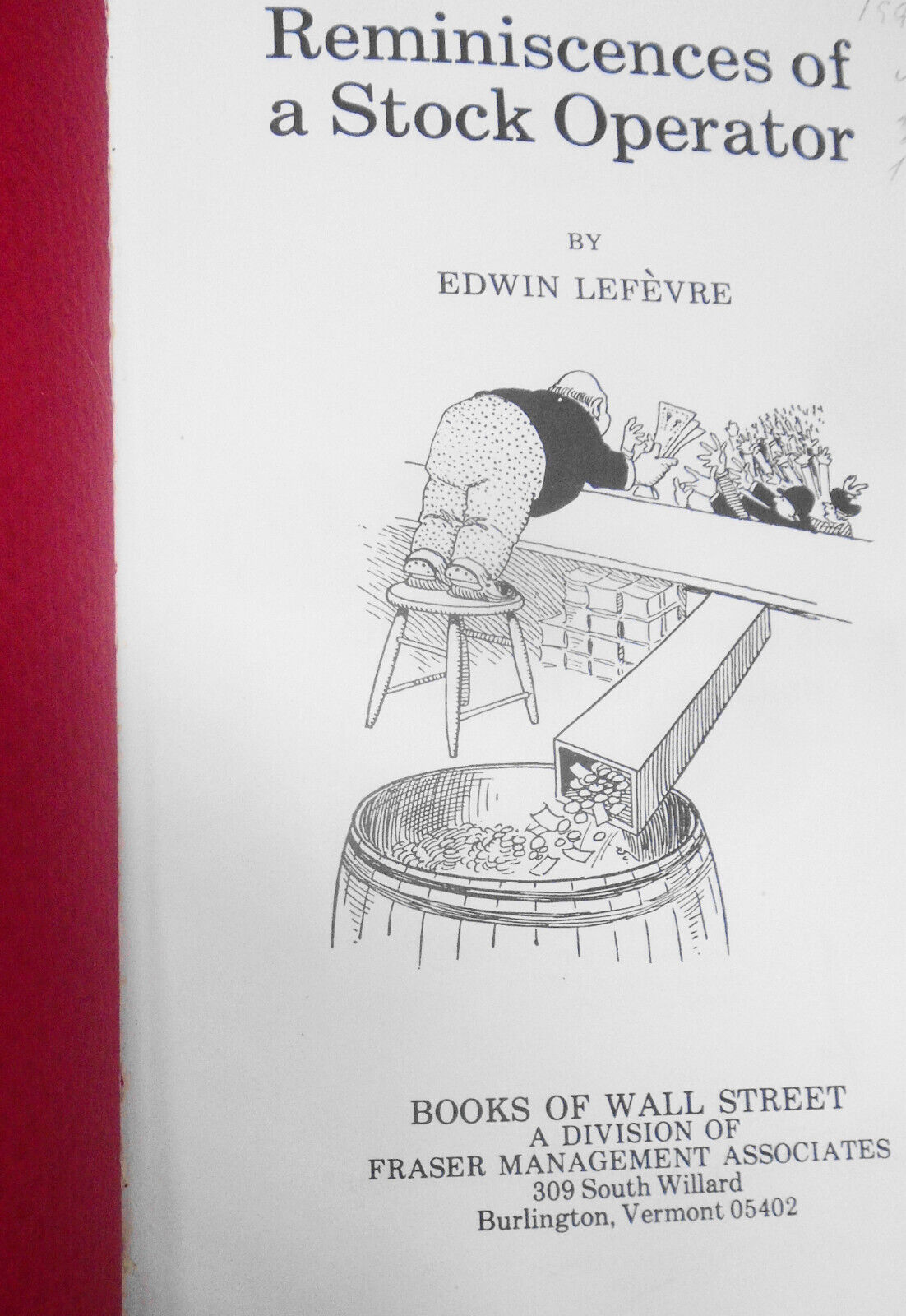 Reminiscences of a Stock Operator by Edwin Lefevre, 1990 Books of Wall Street PB