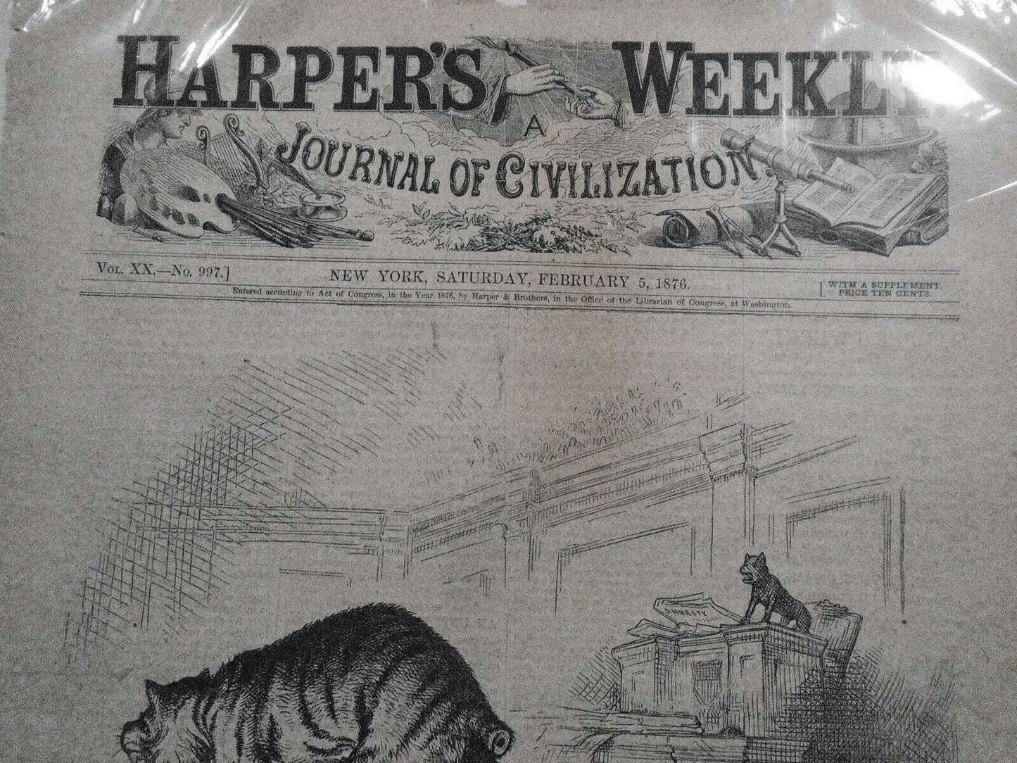 1876 Amnesty; Or, The End of the Peaceful (Democratic) Tiger by Thomas Nast.