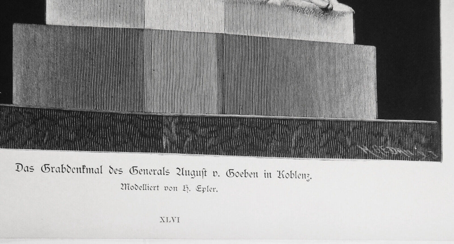 Das Grabdenkmal des Generals August von Goeben in Koblenz - H. Epler  --  1884