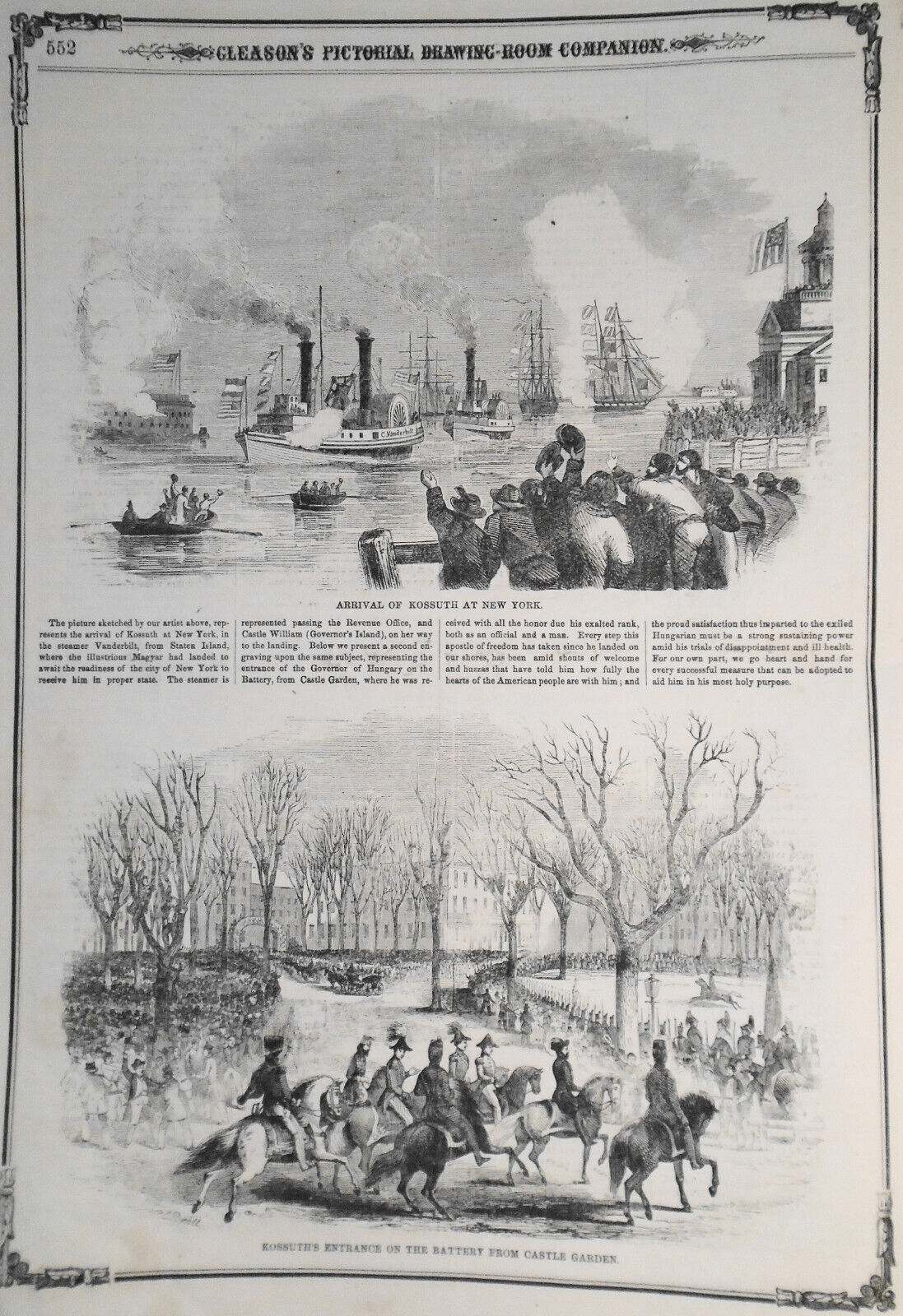 Gleason's Pictorial - December 27, 1851. Much on Kossuth