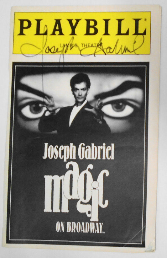 SIGNED Joseph Gabriel, Magic On Broadway - Playbill -  March 1997 - Vol 97, No 3