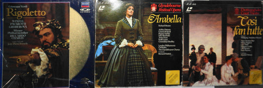 3 Opera Laserdisc sets - Rigoletto (sealed, Pavarotti), Arabella, Cosi Fan Tutte
