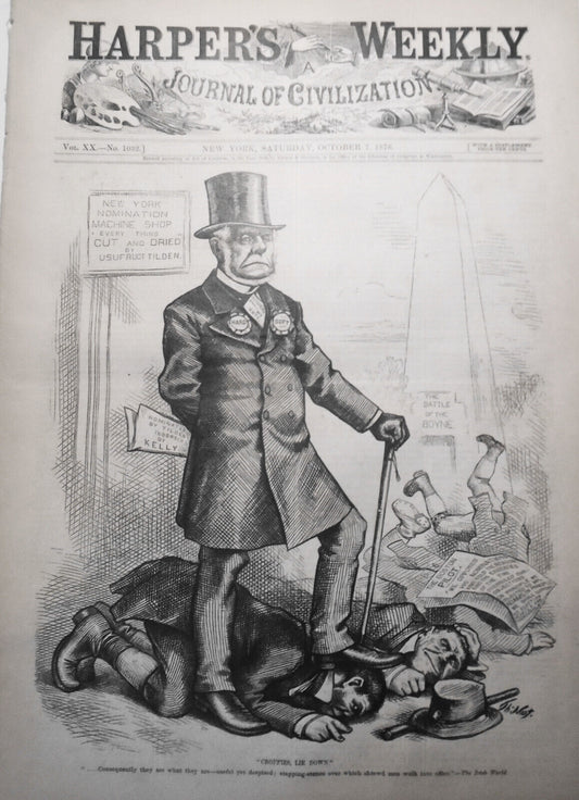 Harper's Weekly October 7, 1876 - Original complete - Hold the Fort, by Nast etc