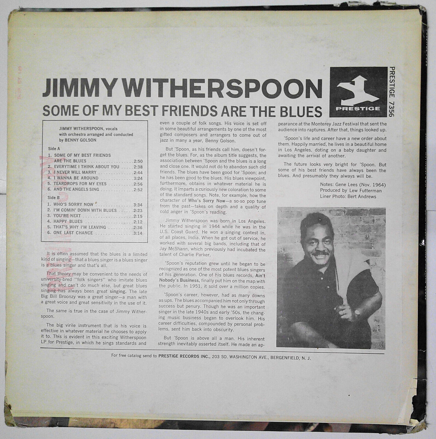 Jimmy Witherspoon - Some of my Best Friends are the Blues LP ~ Prestige 7356