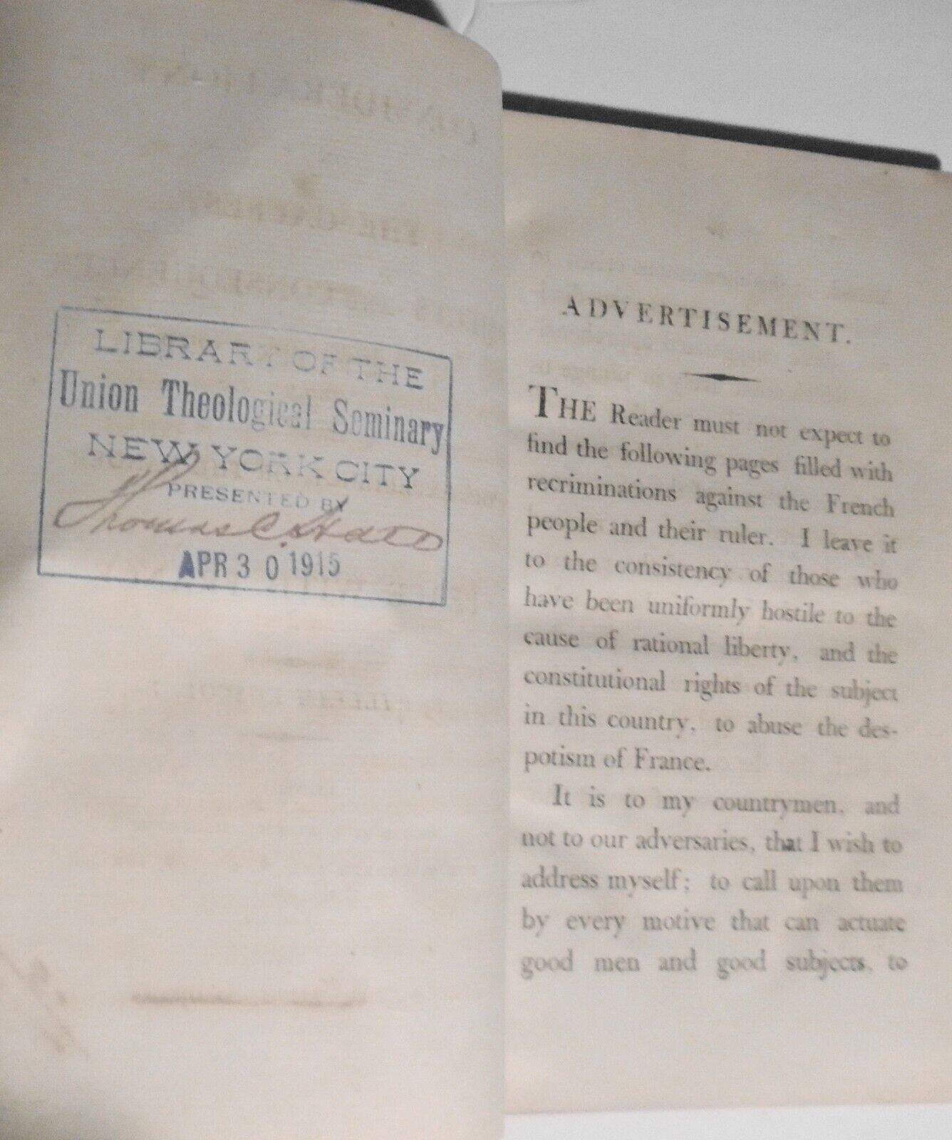 1808 Considerations on Causes Objects, Consequences of  Present War with  France