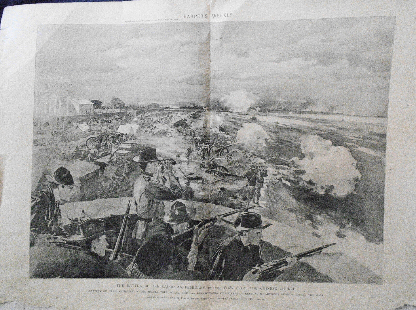 The Battle Before Caloocan, Philippine–American War, 1899 Harper's Weekly