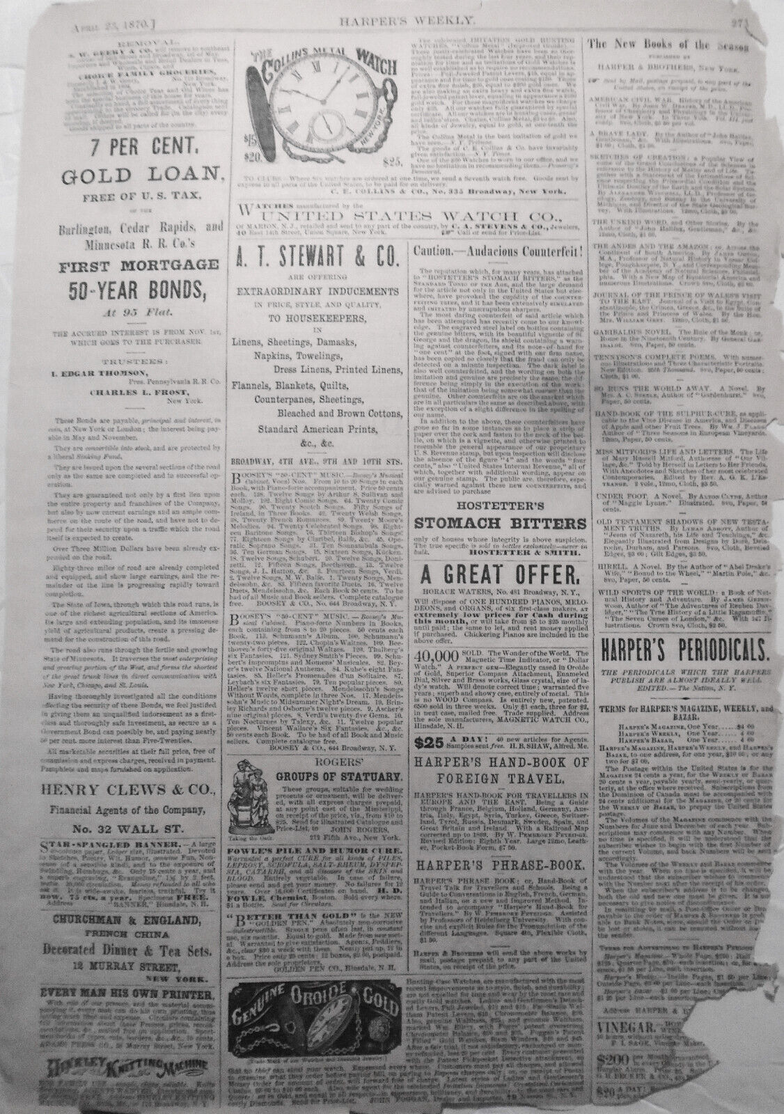 The Othello of Today.  Harper's Weekly, April 23, 1870 [Slavery, reconstruction]