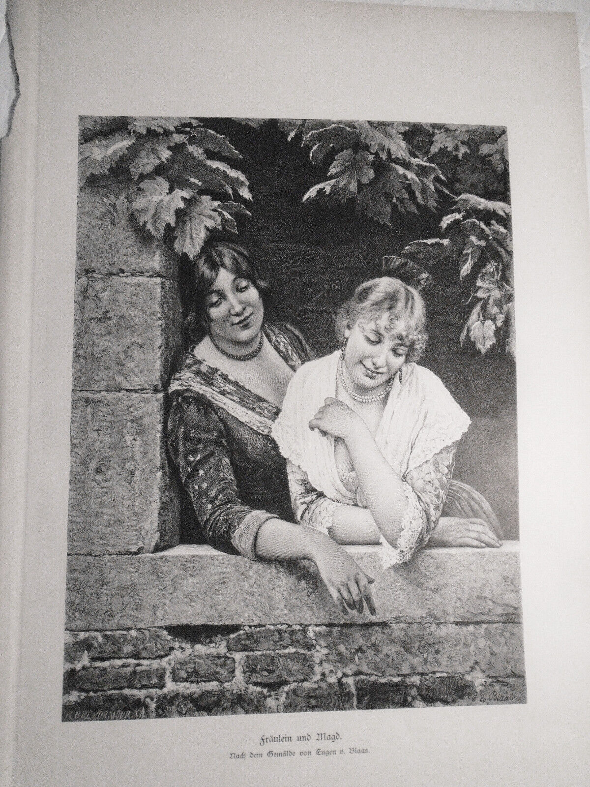 Fraulein und Magd, by Eugen von Blaas  --  1884 Original print