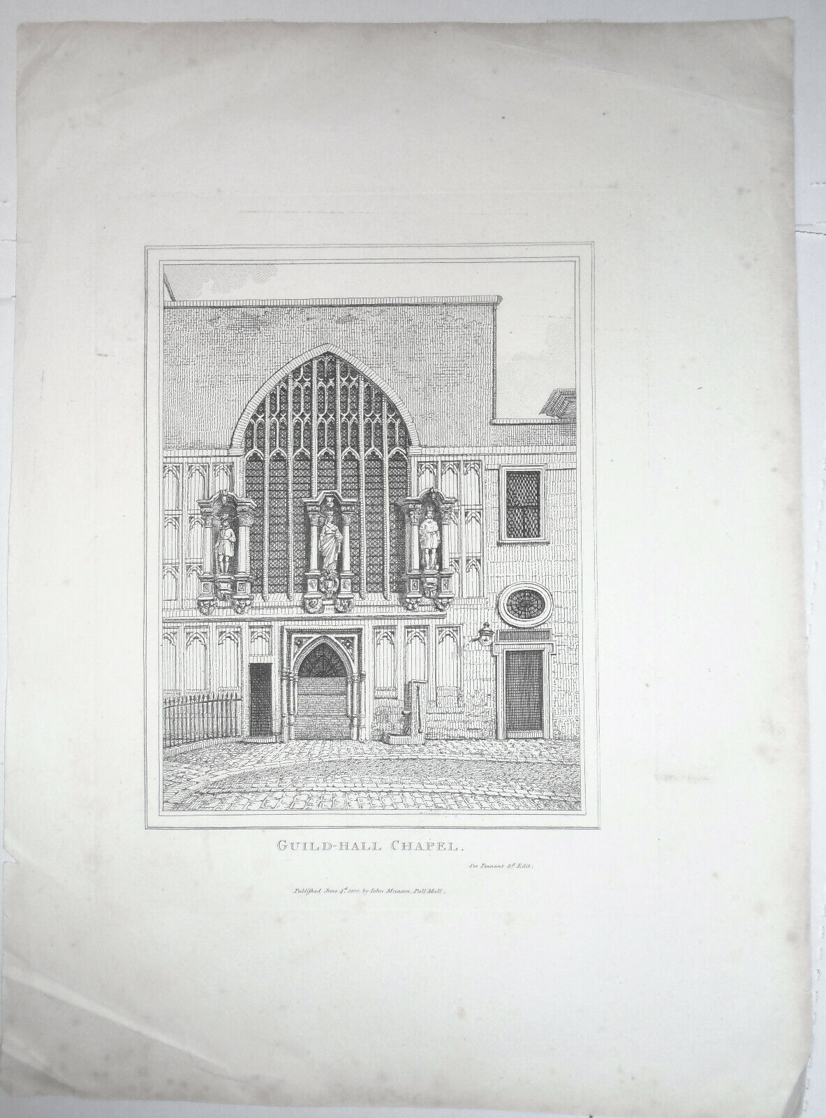 1800  Guild-Hall Chapel - original engraving
