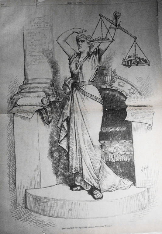 Declaration of Equality - Justice "Five More Wanted" - by Thomas Nast. 1876