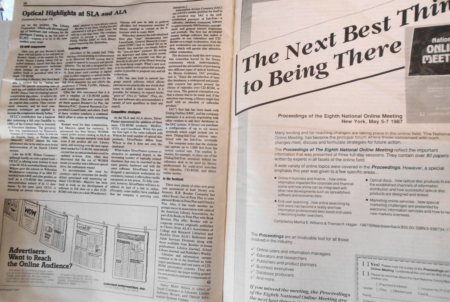 Information Today, July/Aug 1987 - for users of Electronic Information services