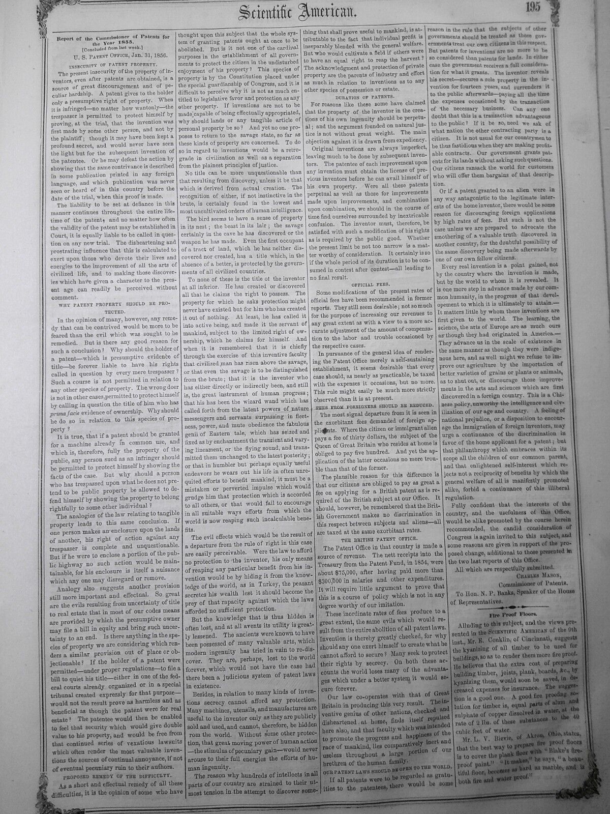 Scientific American, March 1, 1856. Bees and the honey; expelling rats, etc