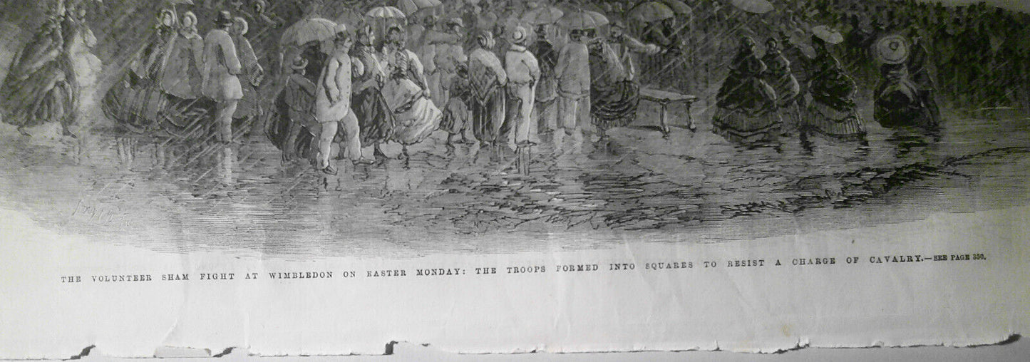 1861 "The Volunteer Sham Fight at Wimbledon on Easter Monday...". Original