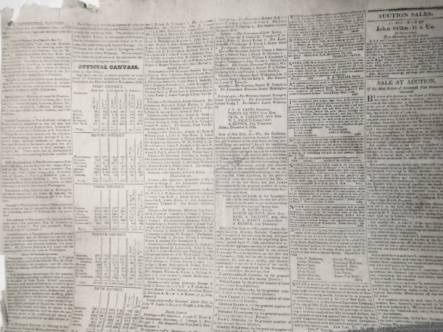 The Albany Argus, December 10, 1824 - Official canvass, Lord Byron letter, etc