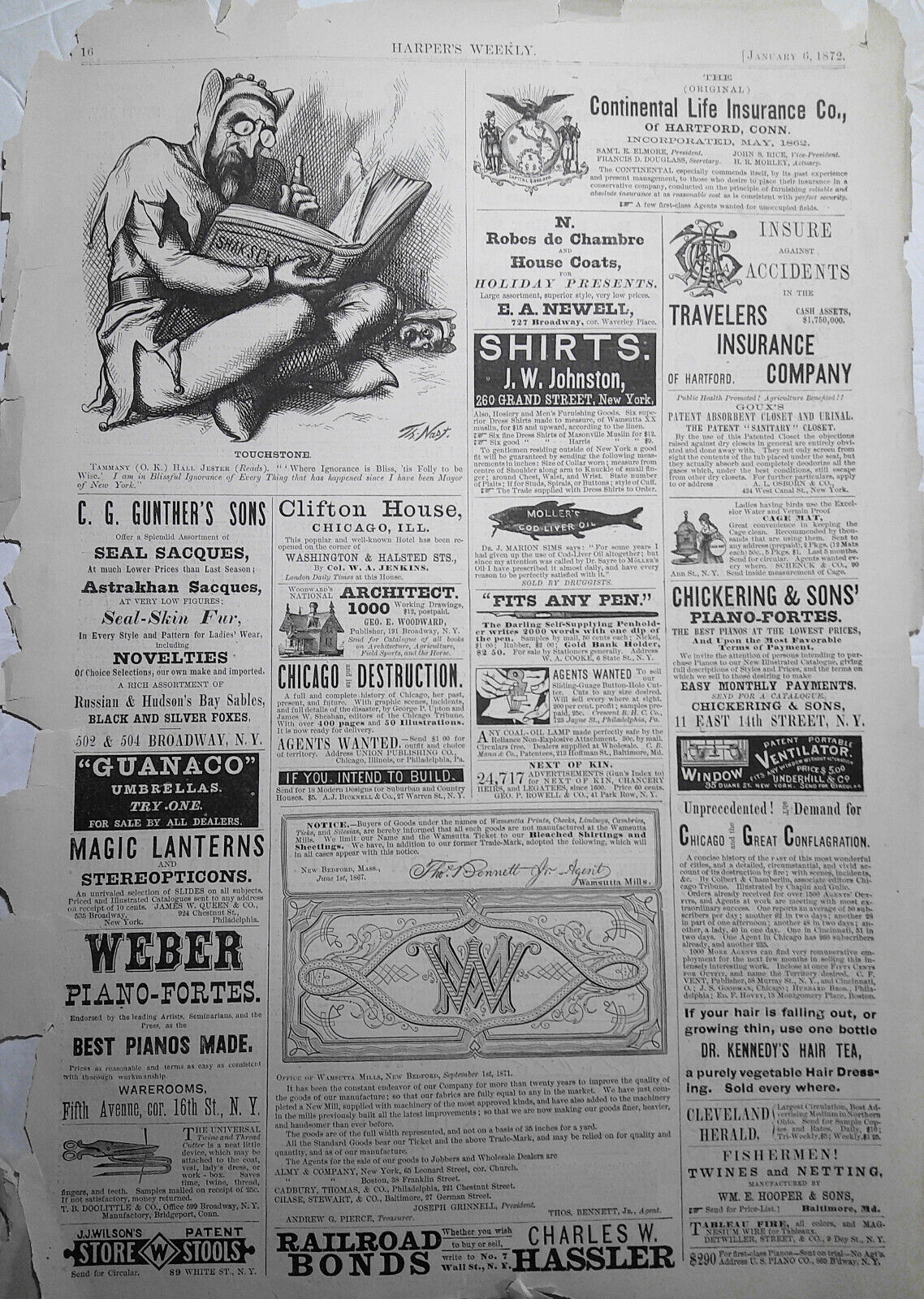 Touchstone... Where ignorance is bliss.. by Thomas Nast, in Harper's Weekly 1872