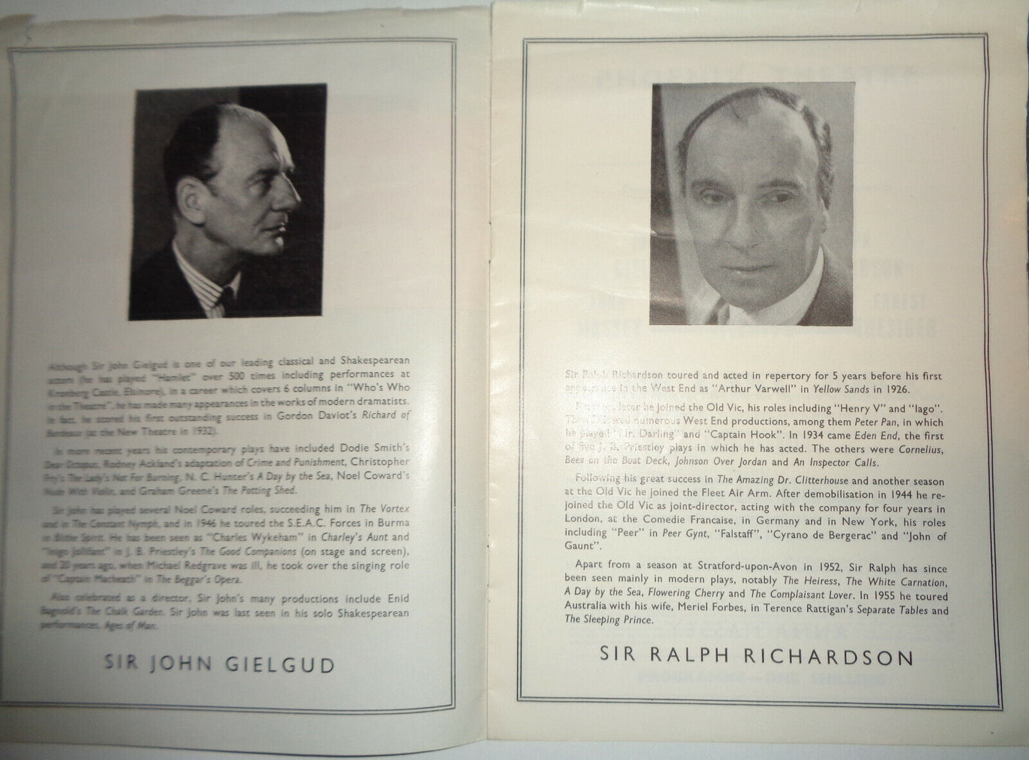 THE LAST JOKE - PROGRAM - JOHN GIELGUD, RALPH RICHARDSON, PHOENIX THEATRE 1960