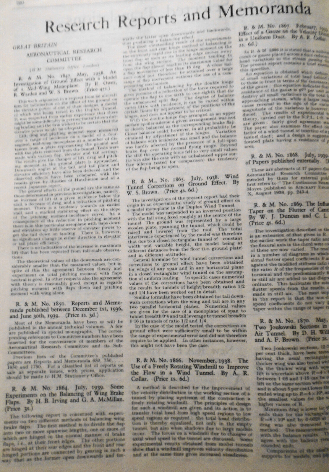 1942 Aircraft Engineering magazine - six issues - April to November