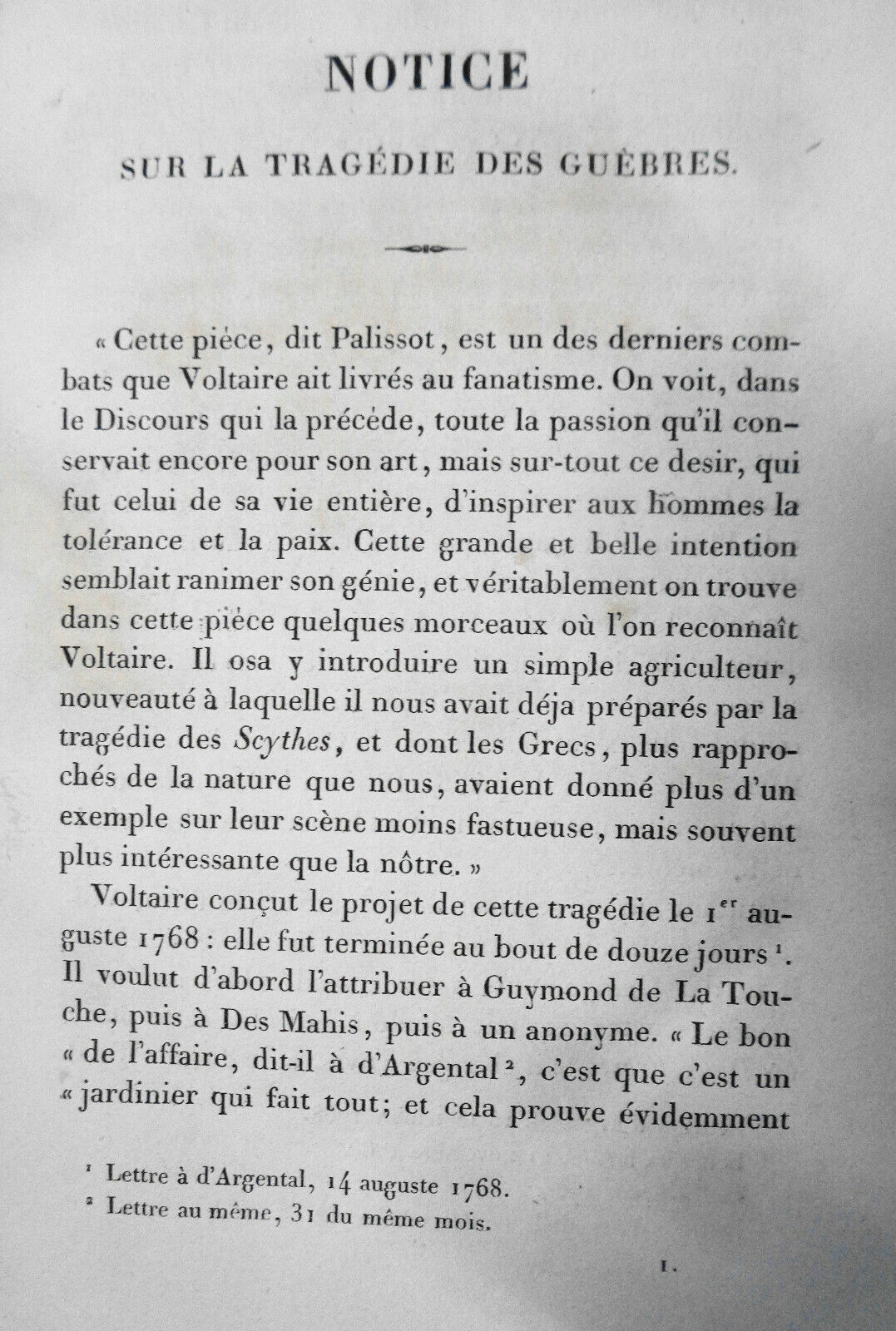 1829  - OEUVRES COMPLETES DE VOLTAIRE, TOME VIII : THEATRE, TOME VI.