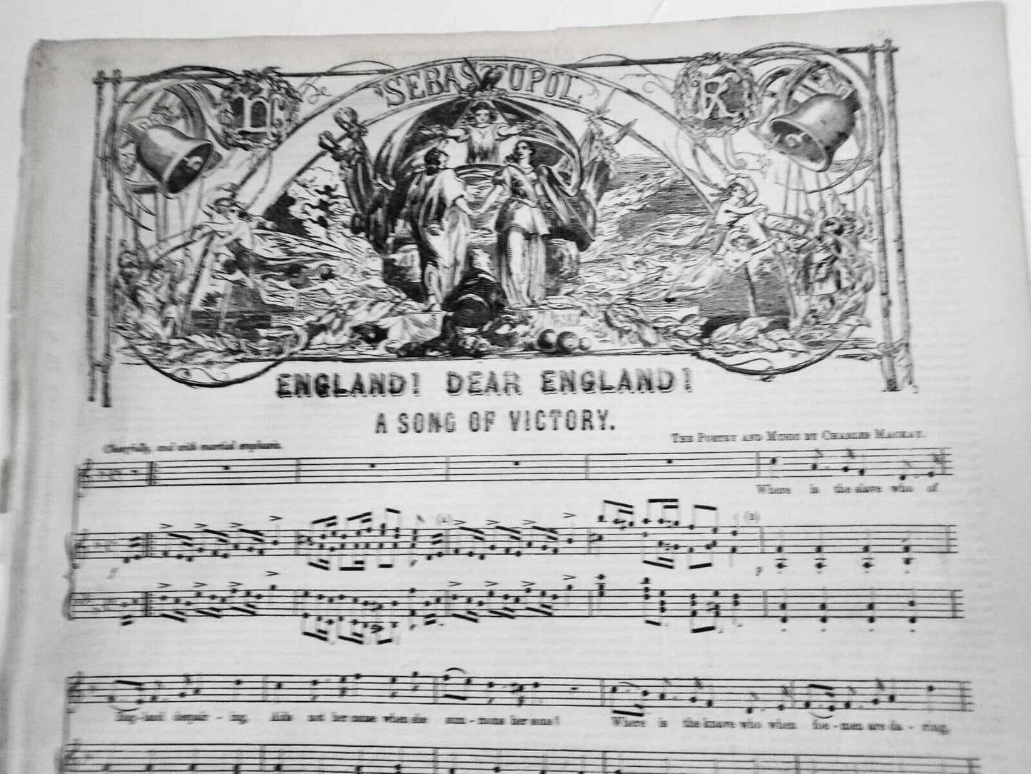 "England, Dear England! A Song of Victory" music - Illustrated London News 1855