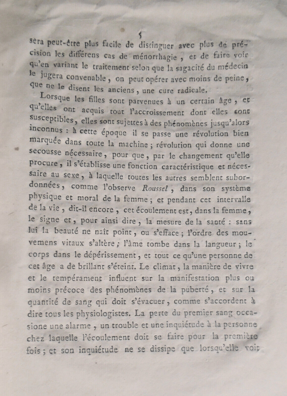 1805 Dissertation sur la Ménorrhagie, ou flux immodéré des règles