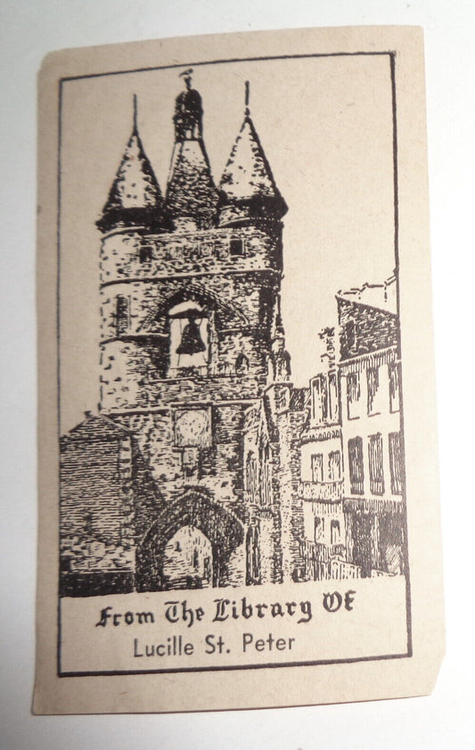 Lucille St. Peter (1924-2007), actress Ex Libris Bookplate
