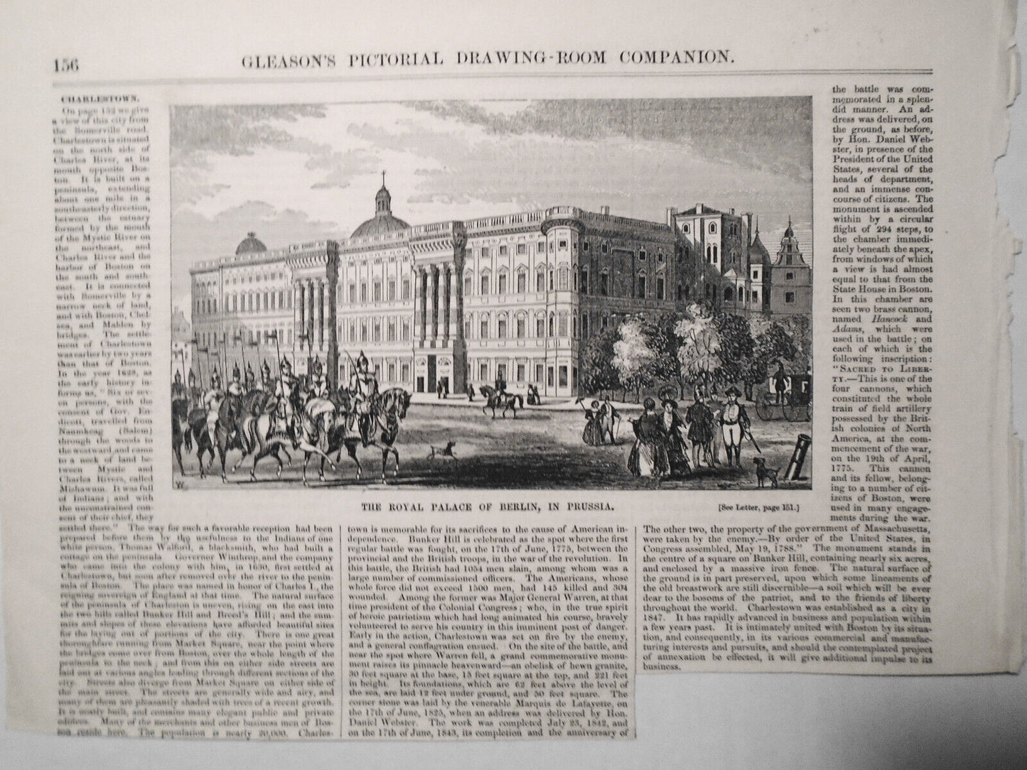 The Royal Palace Of Berlin, In Prussia - 1850's  - Gleason's 1850's