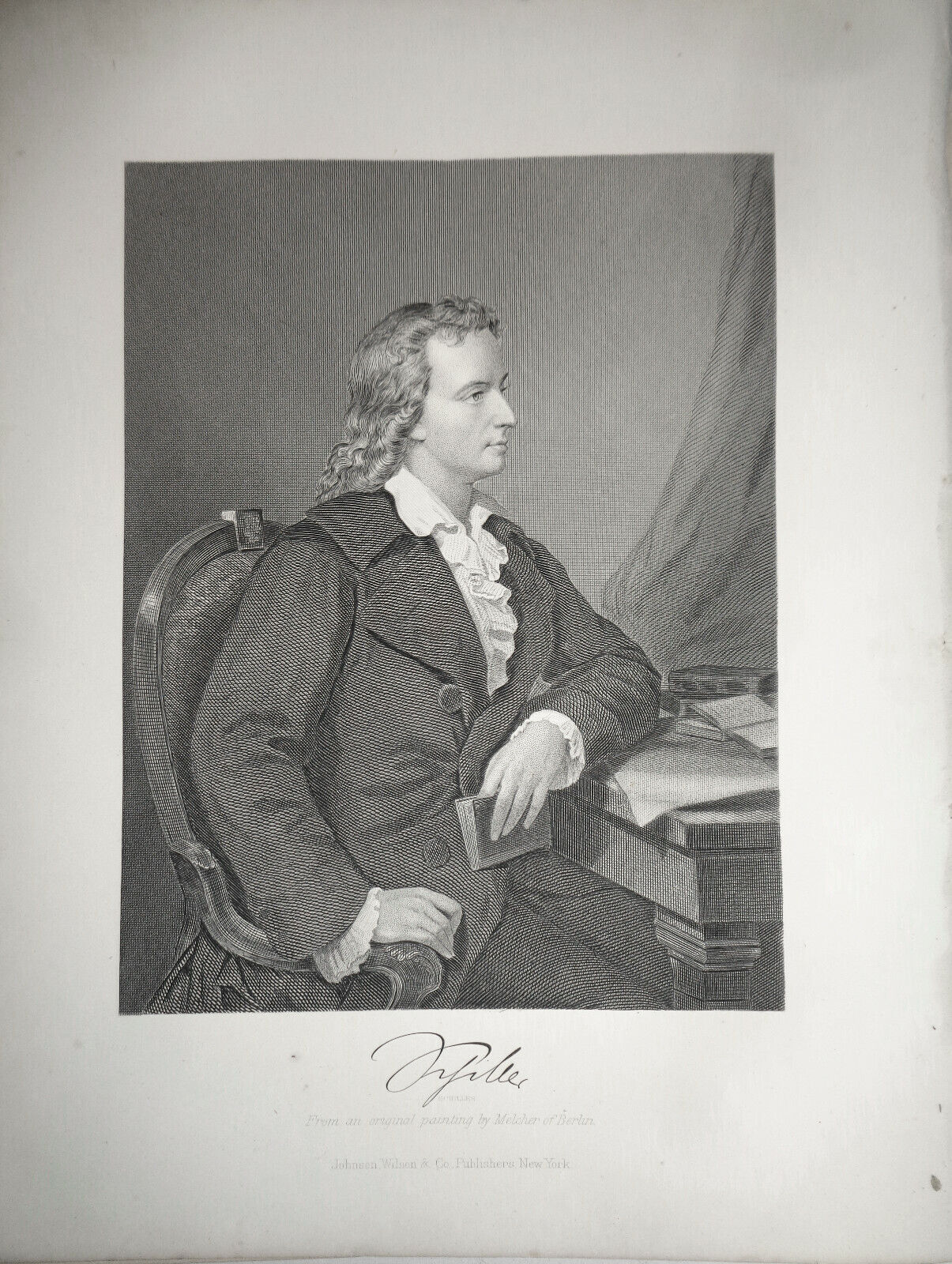 Friedrich Schiller - original engraving - 1876 - Duyckinck Int'l Gallerie